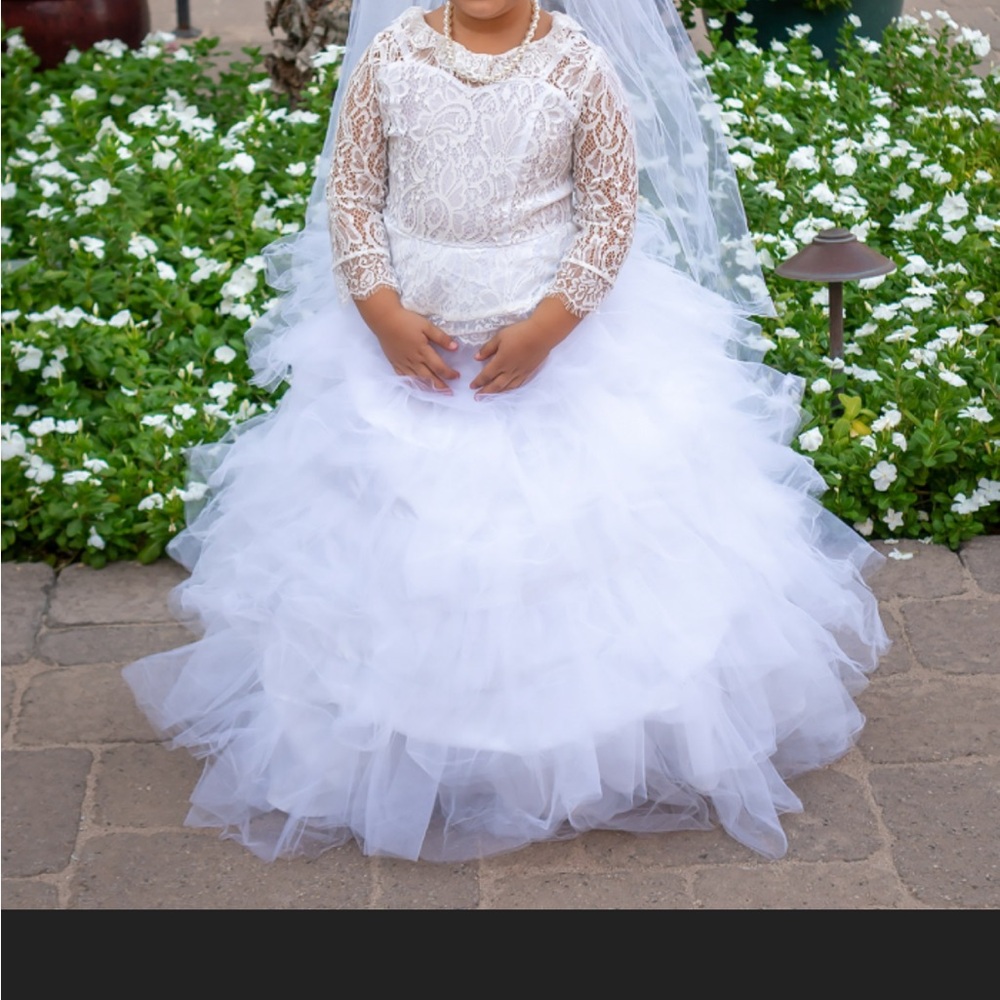 Chasing Fireflies Girls Tulle and Lace Wedding Dress Costume